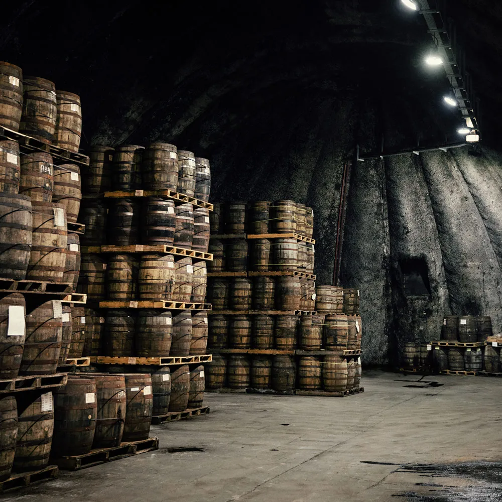 kilbeggan whiskey barrels at distillery